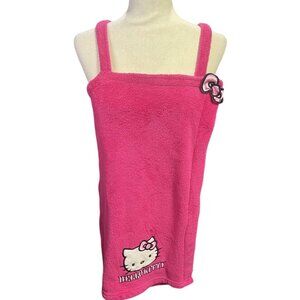 Sanrio Hello Kitty Plush Wraparound Sleepwear Bath Robe Swim Beach Cover Pink L